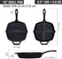 Victoria Cast Iron Grill Pan. Square Grill Pan, Seasoned with 100% Kosher Certified Non-GMO Flaxseed Oil, Black
